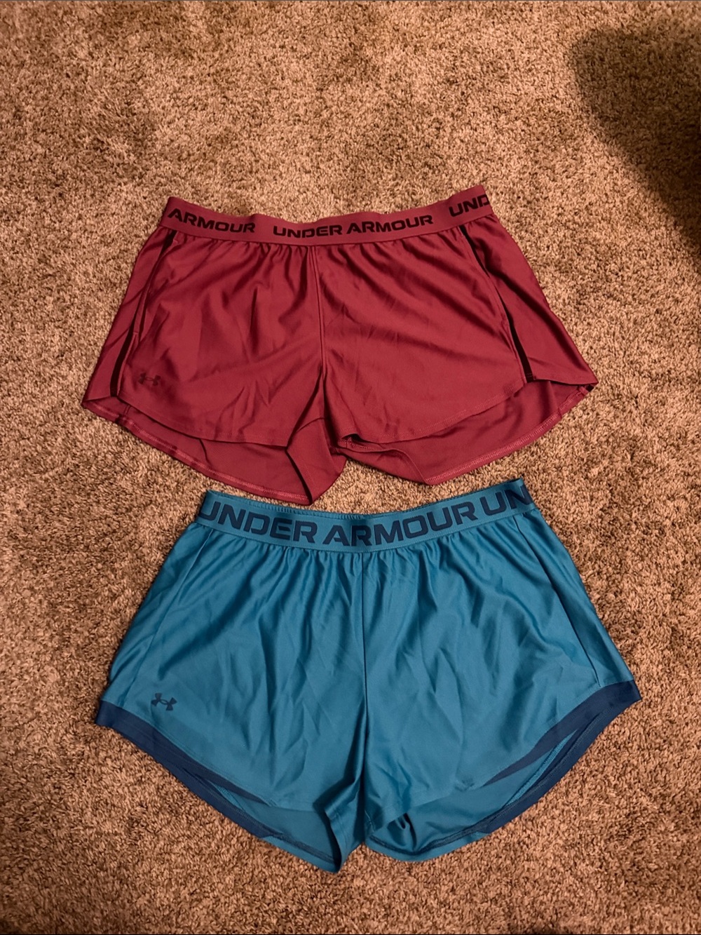 Under Armour Women's Athletic Shorts - Burgundy & Teal